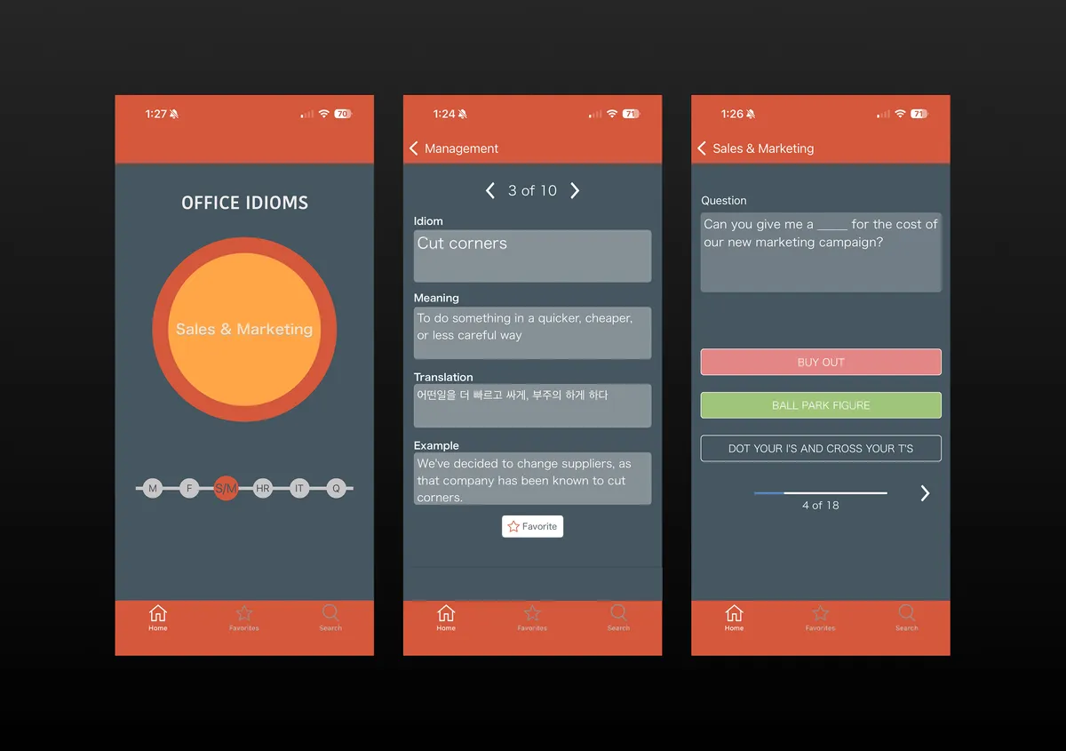 Screenshot of Office Idioms